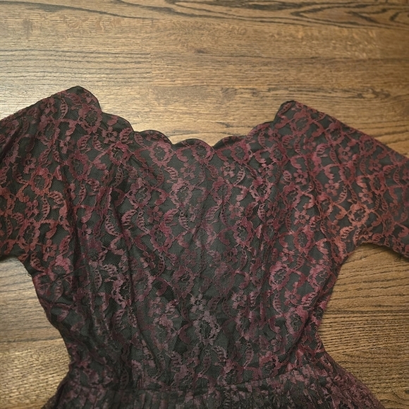 1950s Vintage Lace Party Prom Dress Holiday Christmas - Picture 3 of 8